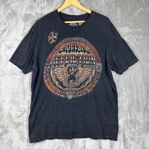 Affliction Mens T-Shirt American Eagle Graphic Black XL Grunge Alternative Rock